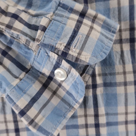 Gap Shirt Mens 2XL Blue Check 100% Cotton Poplin Button Up Long Sleeve‎ - Picture 5 of 10